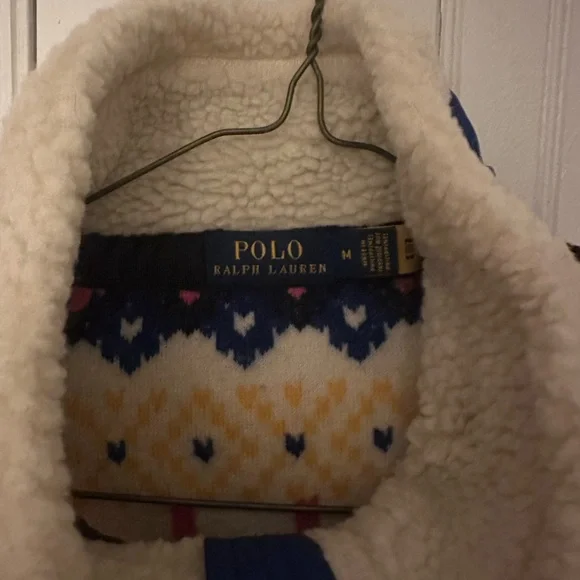Polo Ralph Lauren Women’s Sherpa Fair Isle zip up fleece size medium - Picture 3 of 3